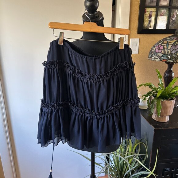 See by Chloé Off-Shoulder Ruffle Top Navy Size s - Picture 2 of 3